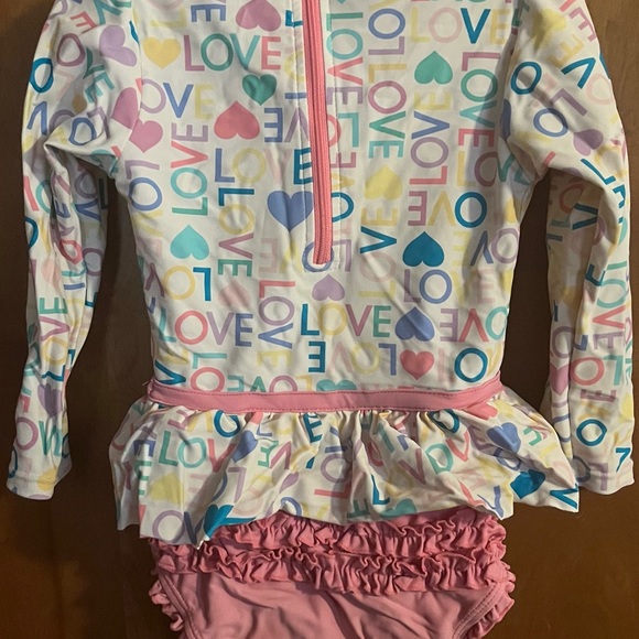 Ruffle Butts Size 3t Long Sleeve Rash Guard Swimsuit One Piece - Picture 3 of 5